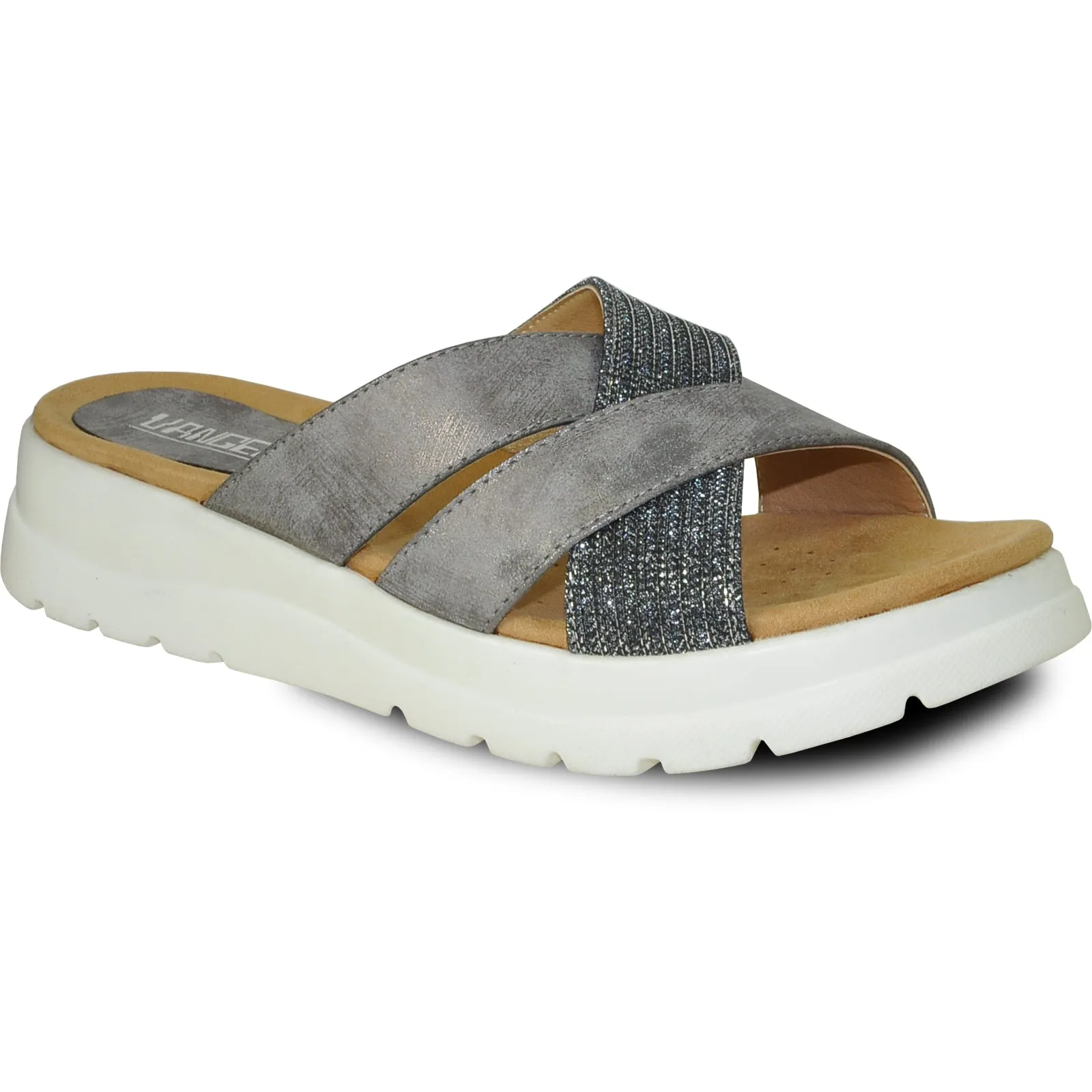 Comfy Slide Sandals VANGELO Women Sandal ZARA Wedge Sandal Pewter