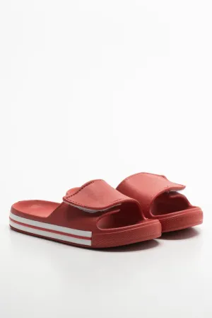 Sandals In Barbados Velcro Slide Red