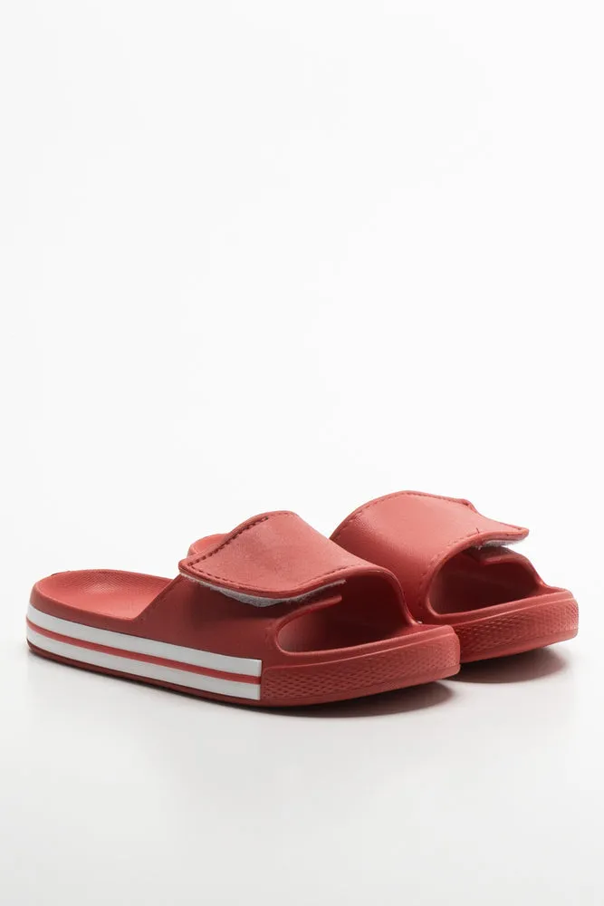 Velcro Slide Red Hiking And Water Sandals