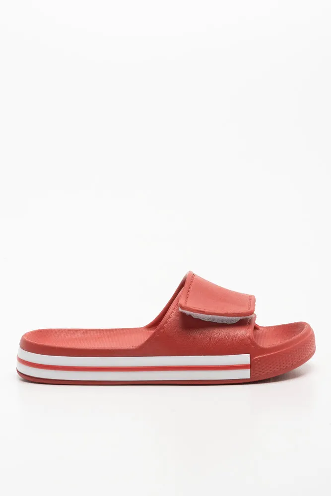Jelly Sandals From The 90's Velcro Slide Red