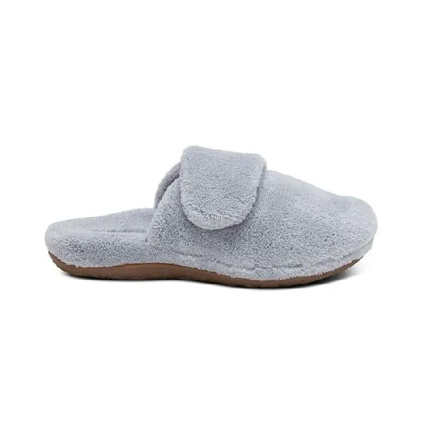 Black Gold Slides Womens Aetrex Mandy Closed-Toe Slipper in Grey