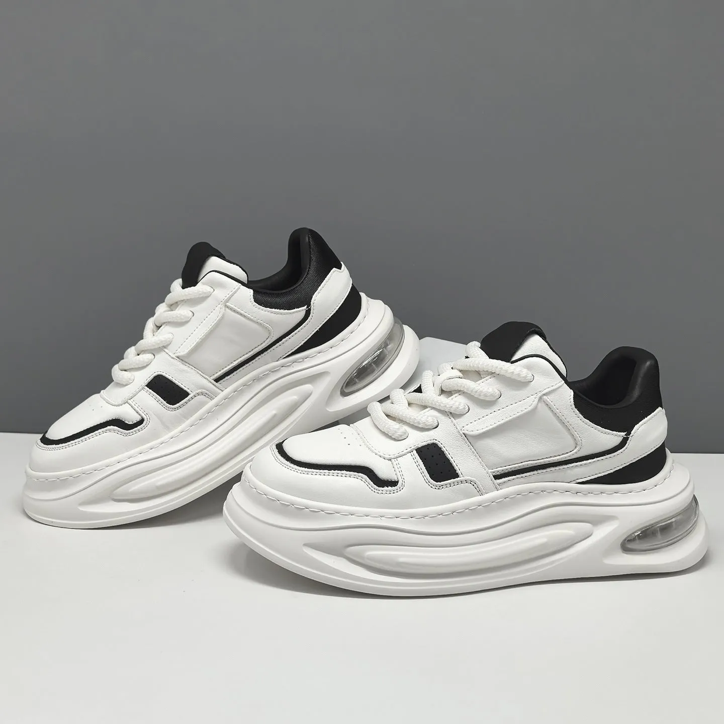 Men's Fashion Quilted Leather Casual Sneakers Best Casual Shoes Brands