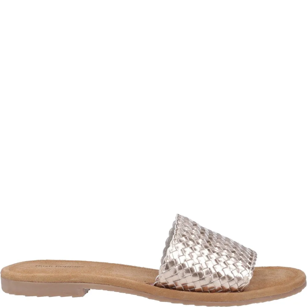 Flat Sole Soccer Shoes Bronze Hetty Slide Sandals