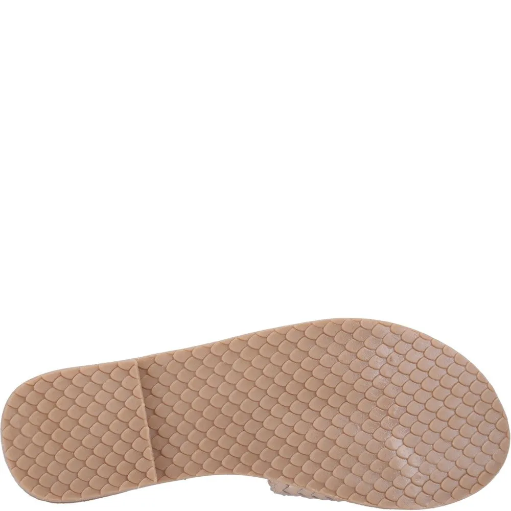 Bronze Hetty Slide Sandals Flat Cream Wedding Shoes