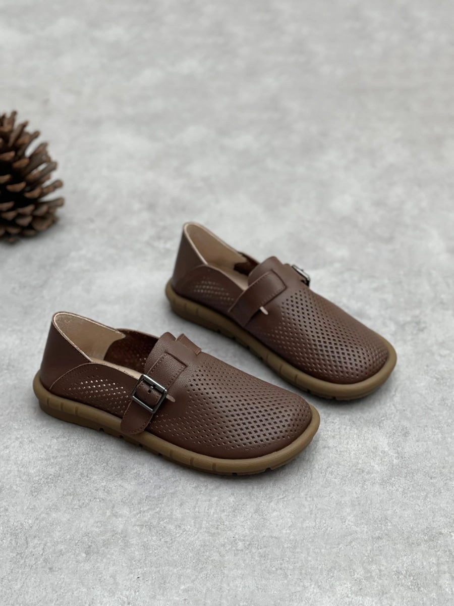 Women Summer Vintage Soft Leather Flat Shoes CC005 Flat Surgical Shoe