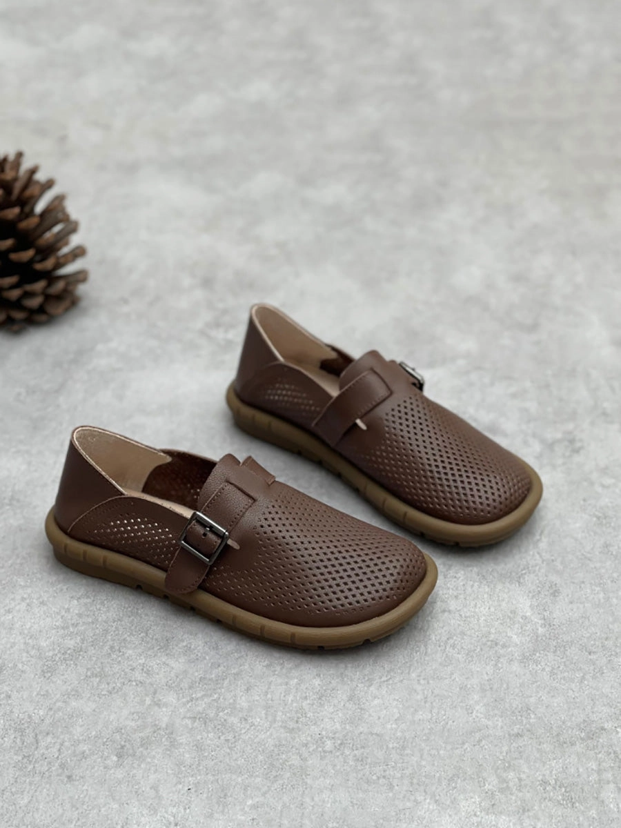 Very Flat Shoes Women Summer Vintage Soft Leather Flat Shoes CC005