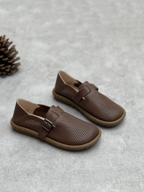 Women Summer Vintage Soft Leather Flat Shoes CC005 Flat Pedal Bike Shoes