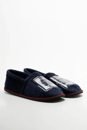 Slippers Navy Rubber Bottom Slippers
