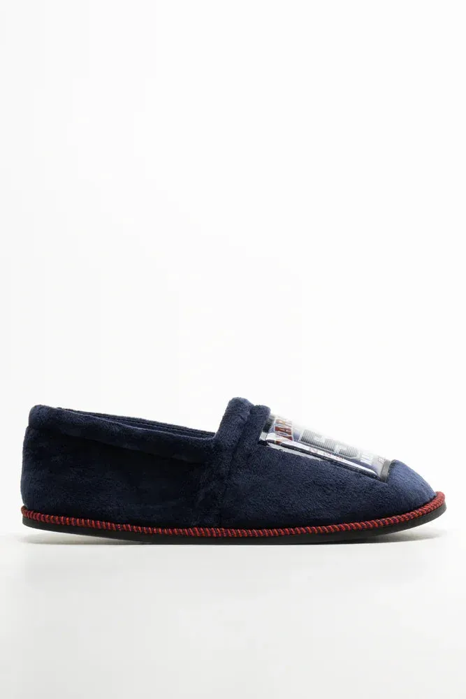 Fur Soft Sole Slippers Slippers Navy