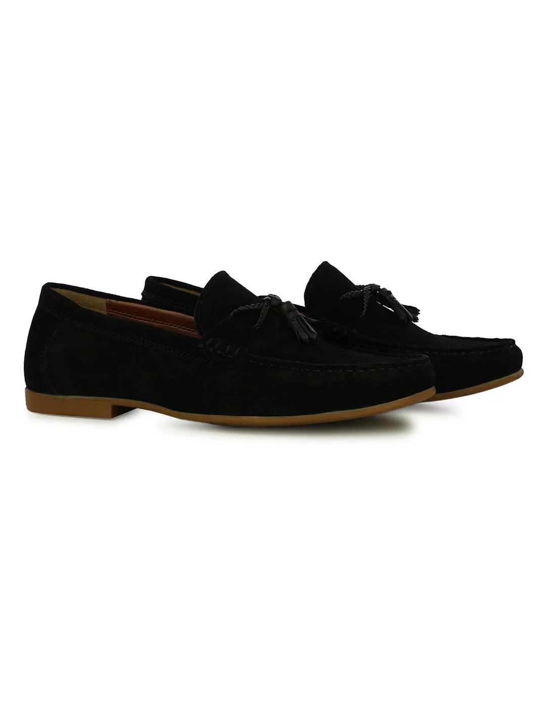 Scott Men's Black Suede Tassel Loafers Vinny's Yardee Loafers