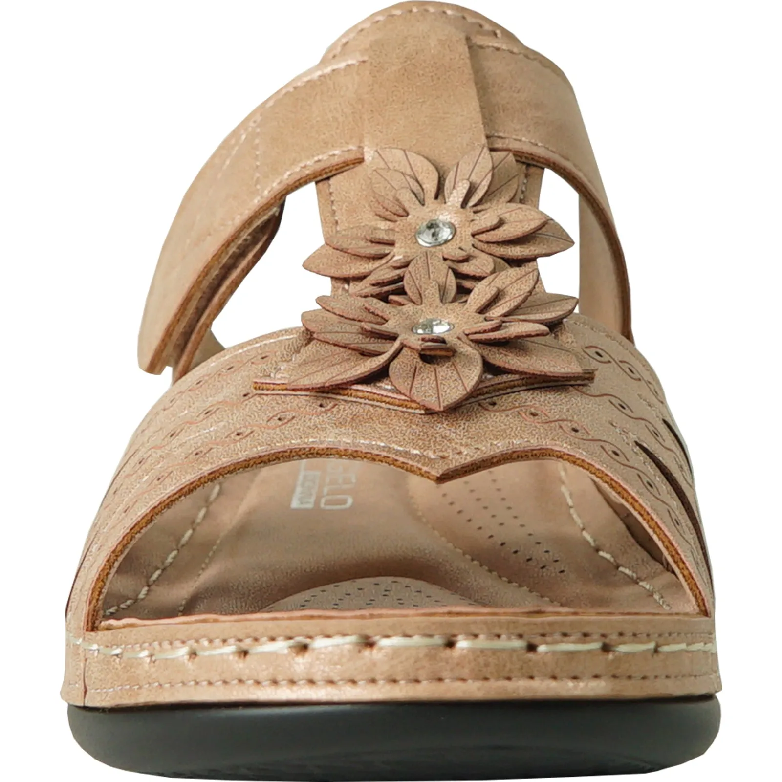 Olukai Sandals Clearance VANGELO Women Sandal CATHY-3 Wedge Sandal Champagne