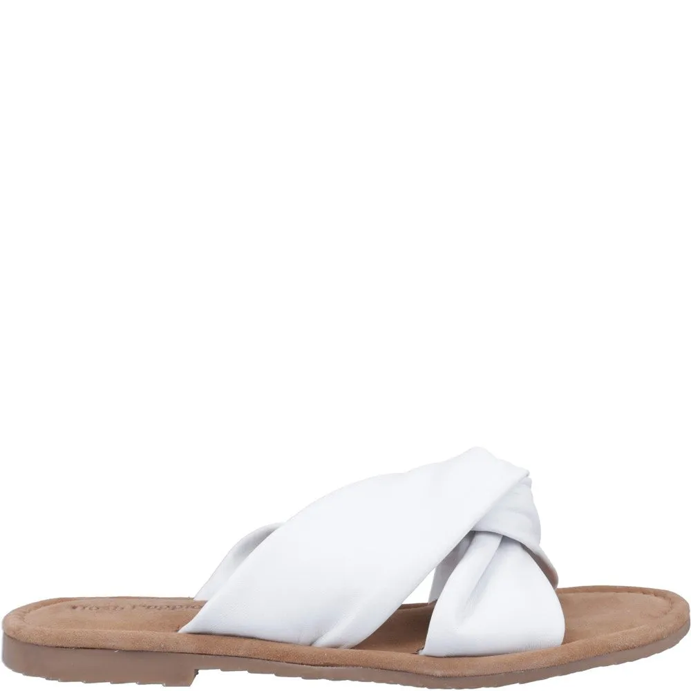 White Amy Wide Fit Sandals Flat Wedge Heel Shoes