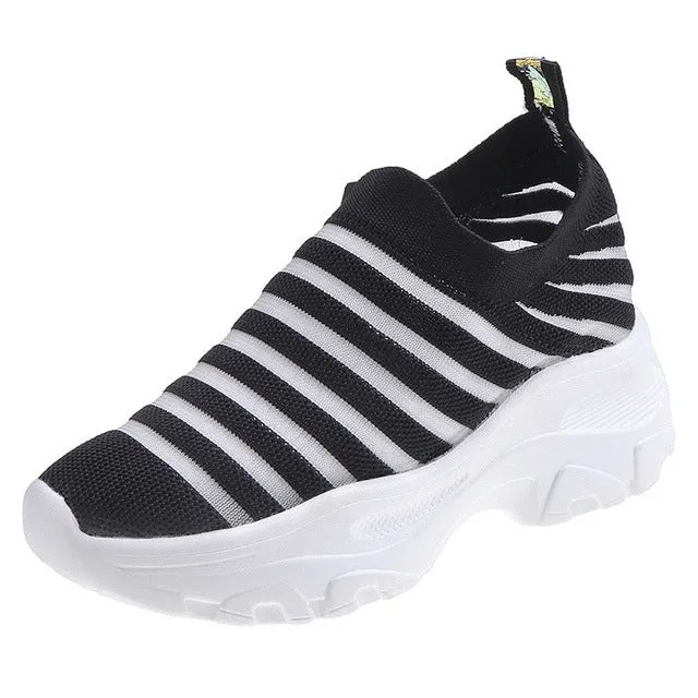 Woman Creepers  Platform Sneakers Women Breathable Flat Shoes Flat Road Bike Shoes