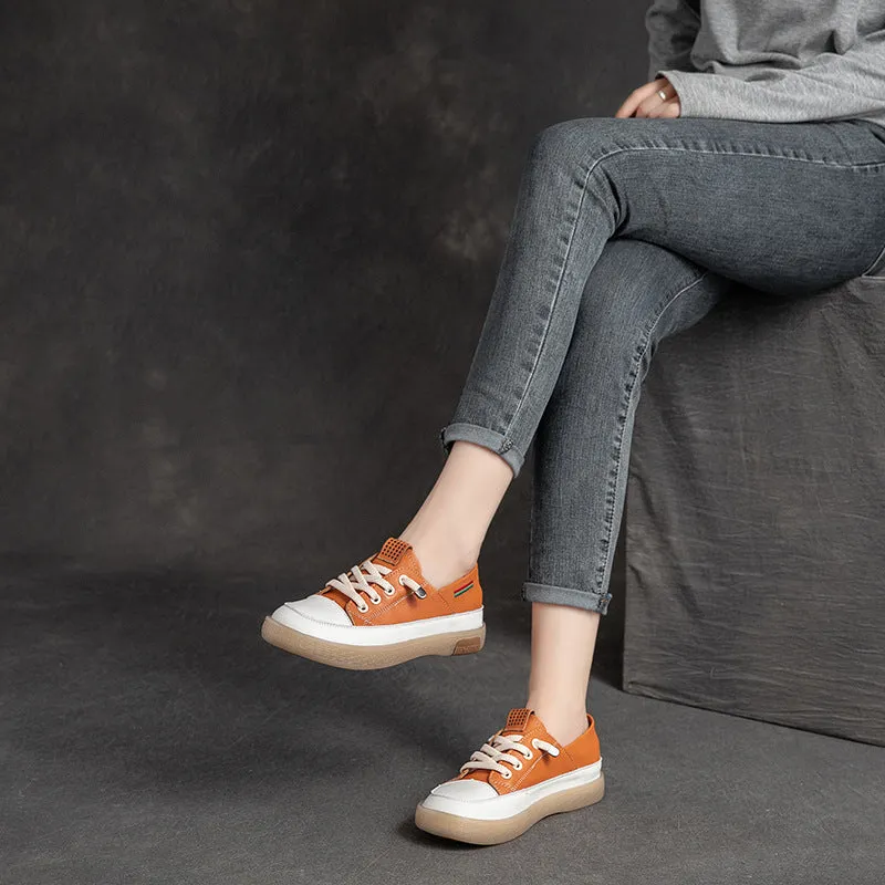 Women Stylish Leather Patchwork Flat Casual Shoes Shoes Flats Espadrille