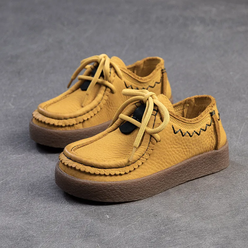 Flat Embellished Wedding Shoes Women's Retro Leather Comfort Flat Casual Shoes