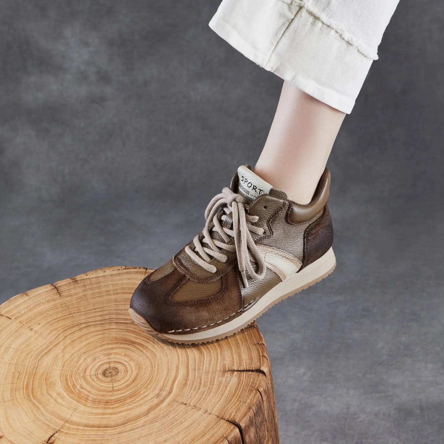 High Heels That Turn Into Women's Retro Quilted Leather High Top Casual Sneakers