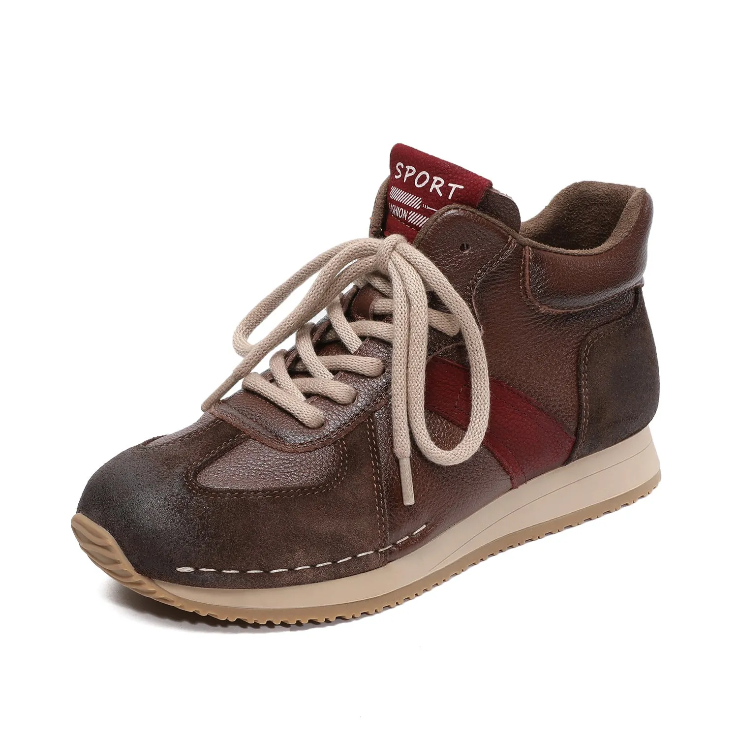 Detachable High Heels Women's Retro Quilted Leather High Top Casual Sneakers