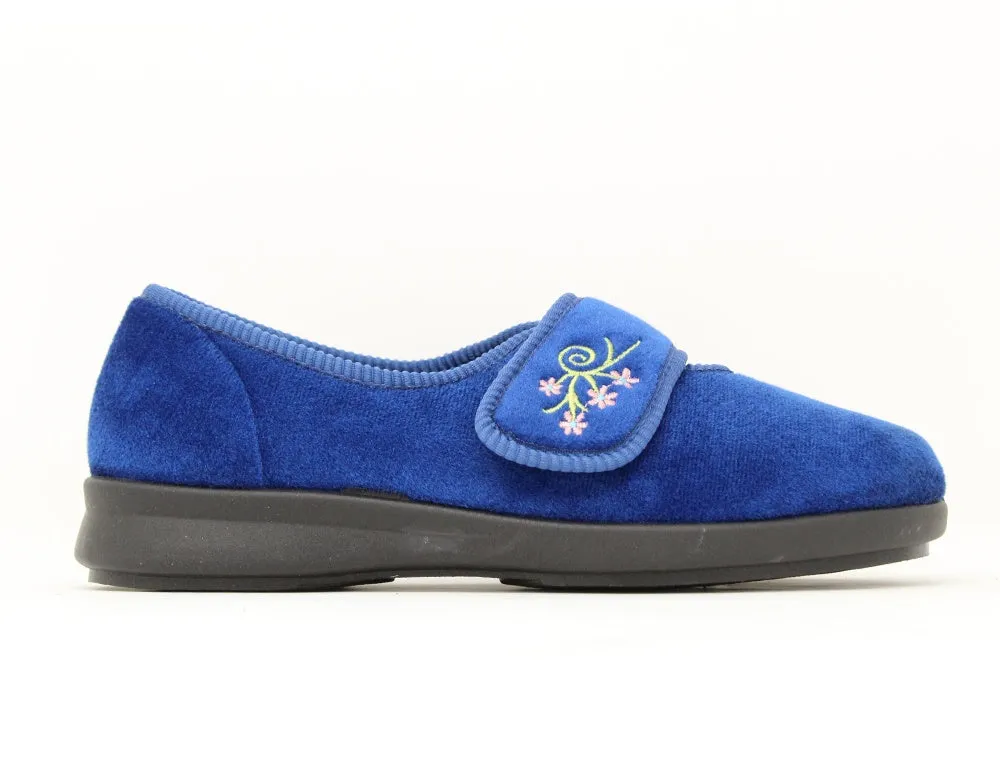 Womens Wide Fit Caroline 2 Navy Slippers Slippers Size 12