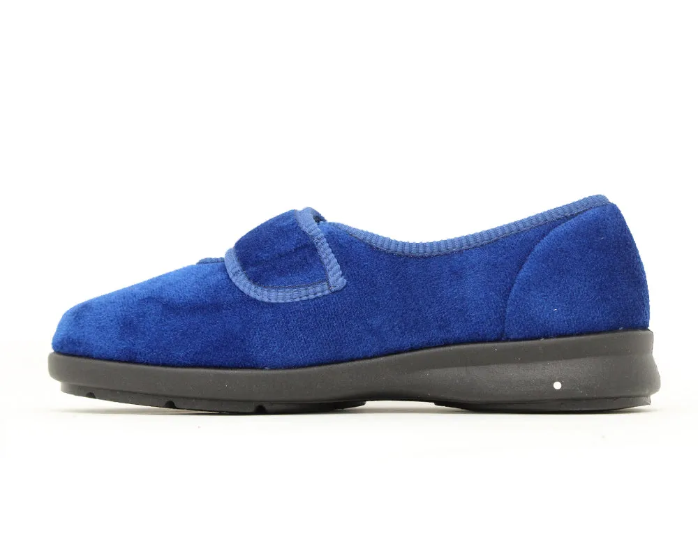 Hedwig Slippers Womens Wide Fit Caroline 2 Navy Slippers