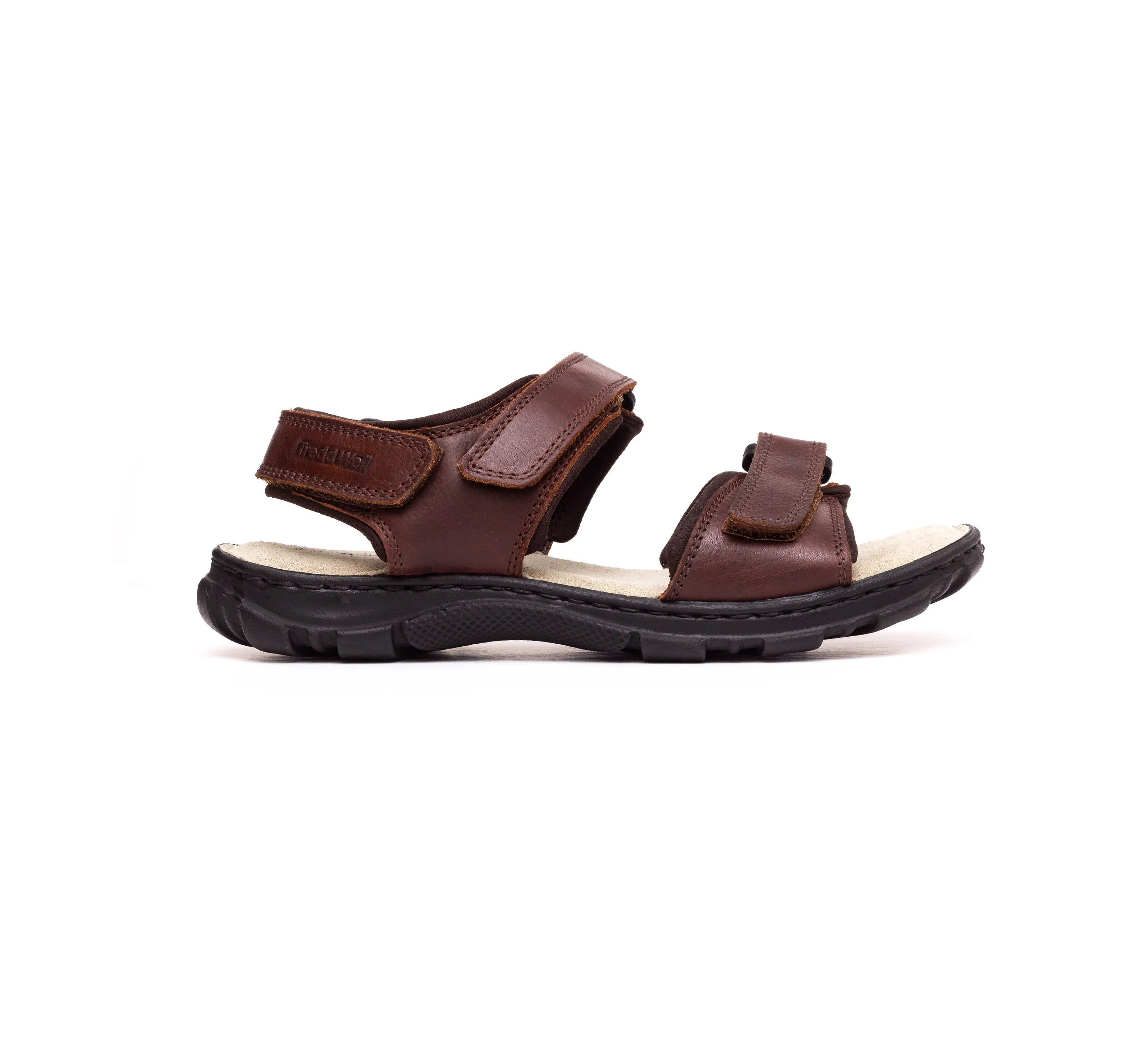 Womens Wide Fit James Leather Sandals by Tredd Well Straw Sandals