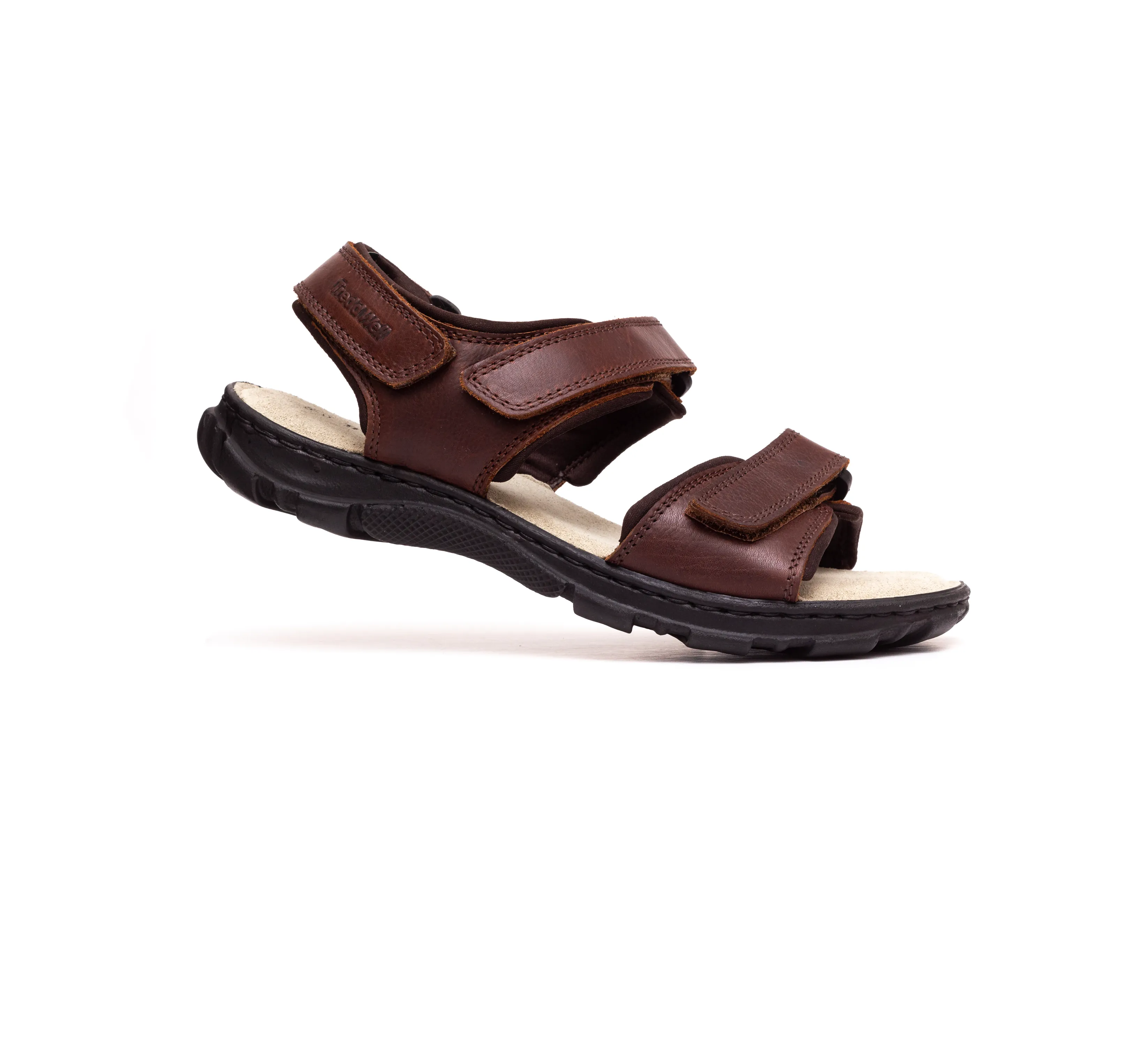 Womens Wide Fit James Leather Sandals by Tredd Well Wedge Clear Sandals