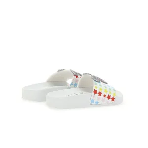 White Glitter Mickey Mouse Beach Slides Balenciaga Shoes Casual