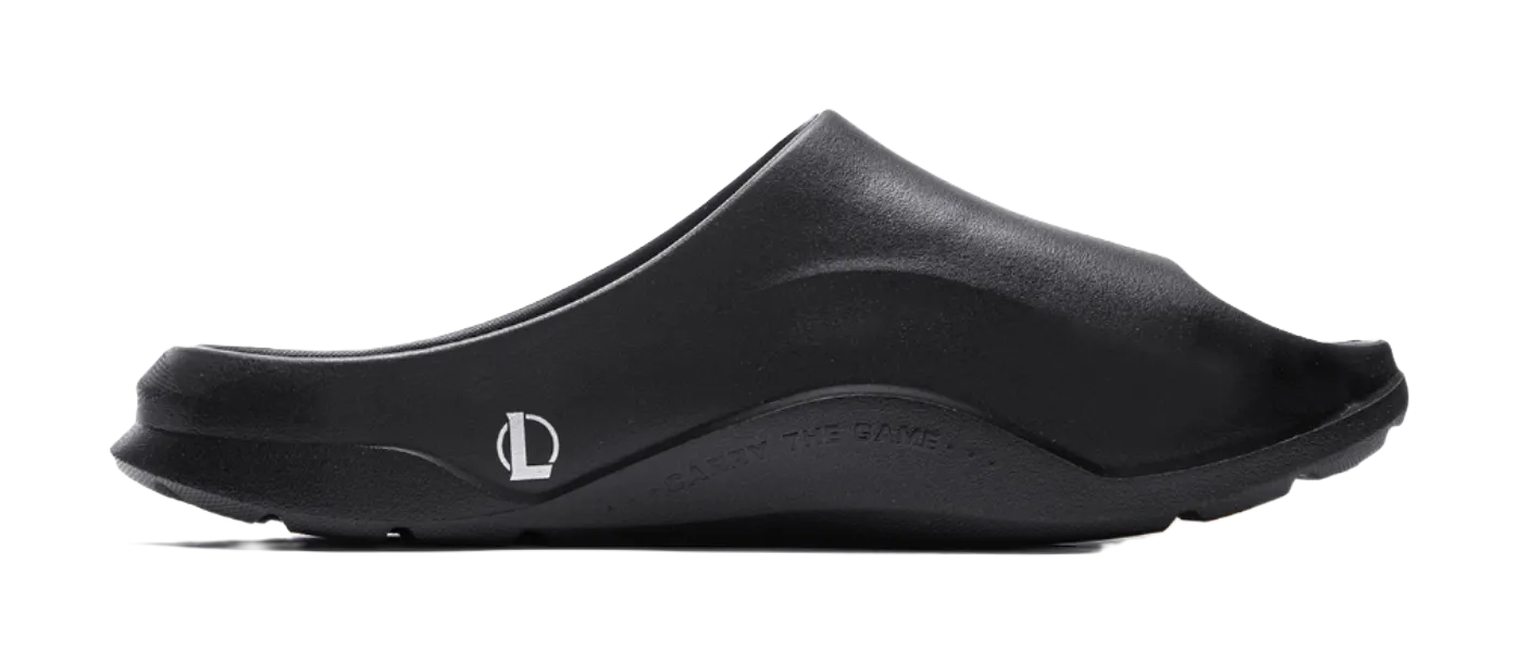 YINGXIONGLIANMENGYONGCHIPAIDUI x LiNing Soft Clap Slip Resistant Abrasion Resistant Slide Slippers Unisex Black Caveman Slippers