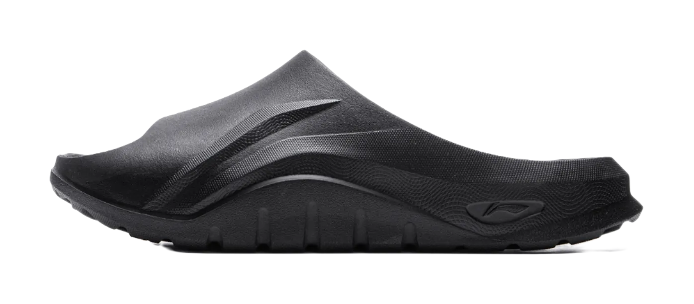 YINGXIONGLIANMENGYONGCHIPAIDUI x LiNing Soft Clap Slip Resistant Abrasion Resistant Slide Slippers Unisex Black Charentaise Slippers