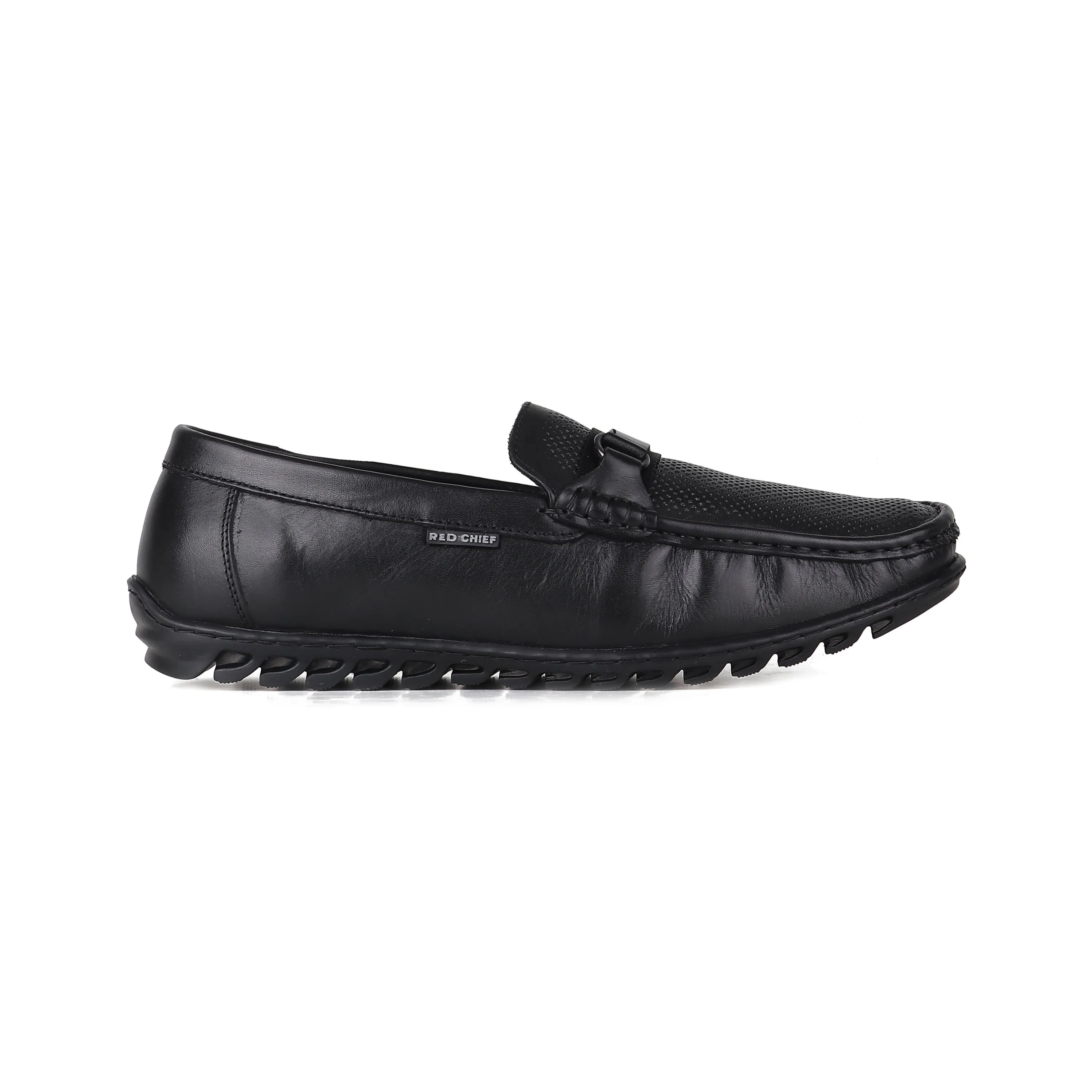 Red Chief Black Formal Shoes for Men RC3930 001 Comfortable Lug Sole Loafers
