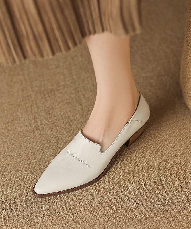 Heel Pads For Loafers Classy Chunky Loafer Shoes Brown Sheepskin Pointed Toe AP1011