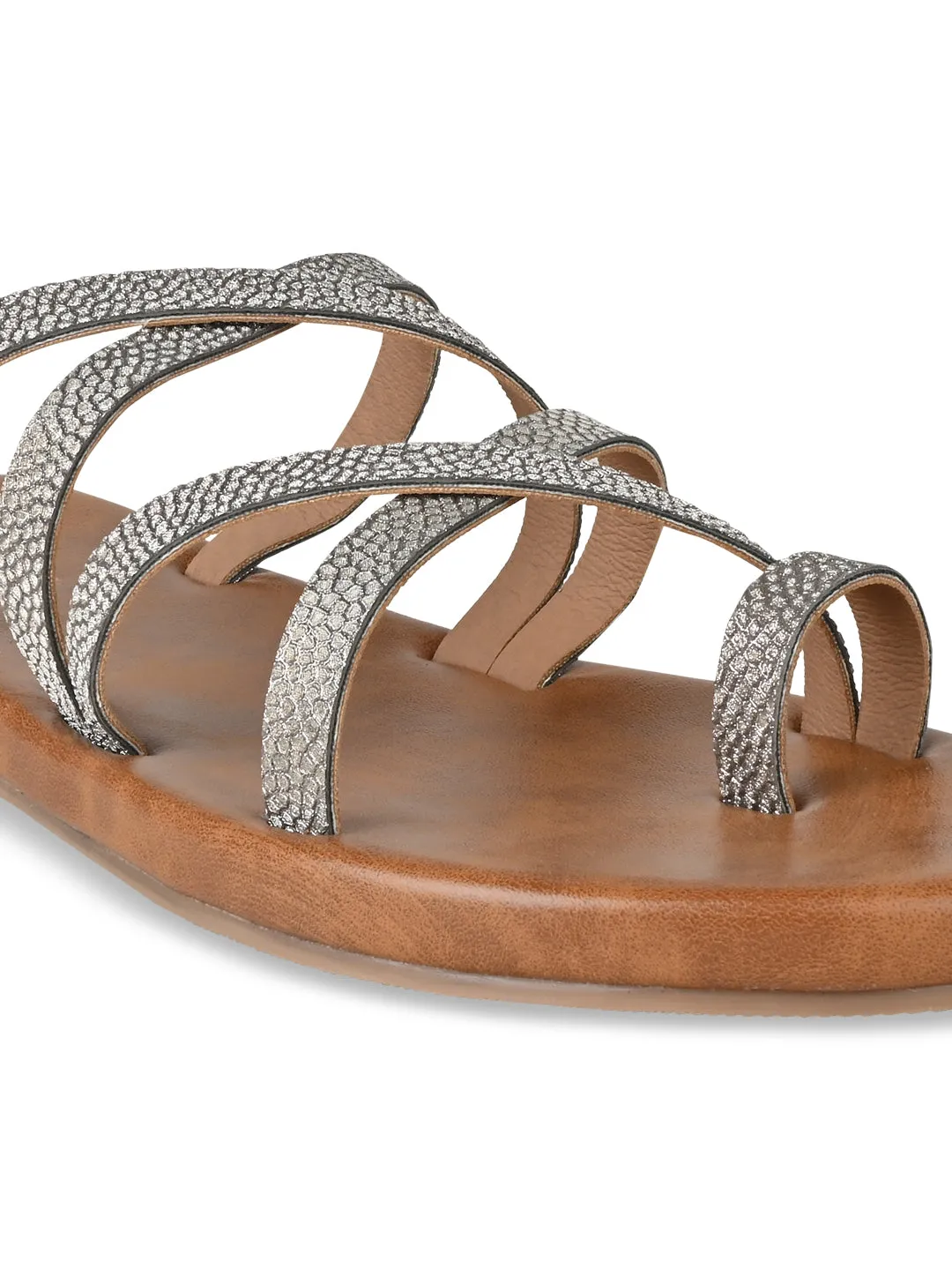 Flat Gravel Shoes Rocia By Regal Antique Gold Women Strappy Flats