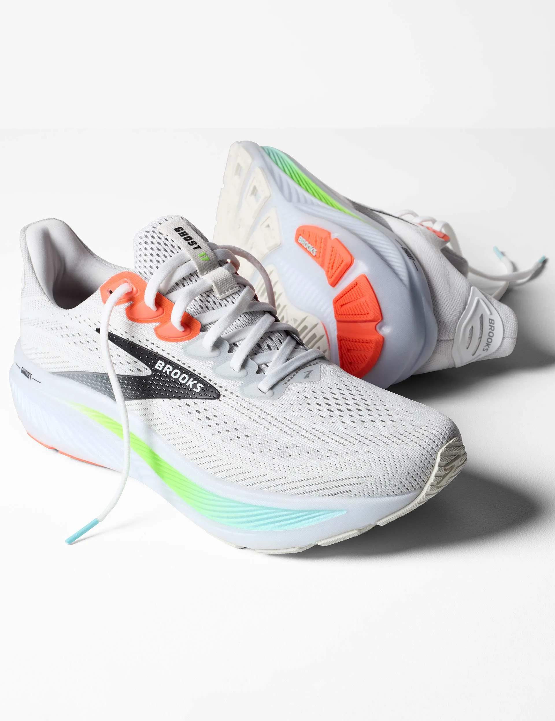 Ghost 17 - White/Pink Clay/Gecko Spiked Running Shoes