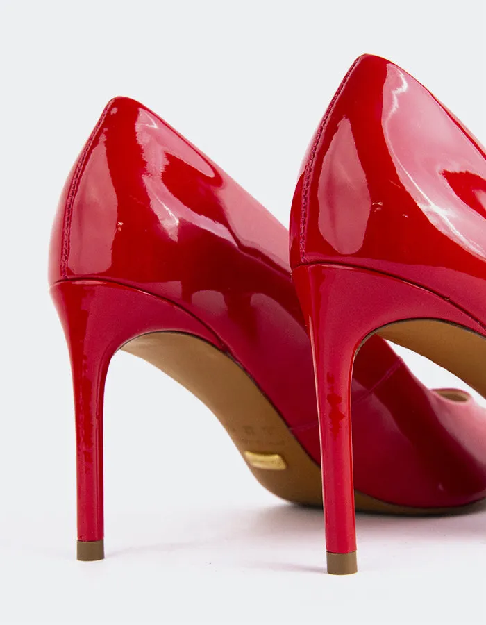 Zinnia Red Patent White High Heels Lace