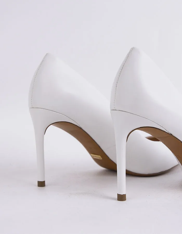 Locked In High Heels Zinnia White Leather